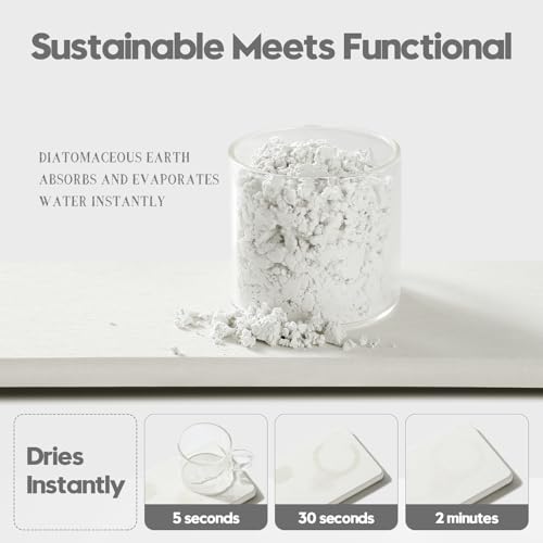 2PCS 7"x3.5" Water Absorbing Bathroom Sink Vanity Trays, Diatomite Stone Quick Drying Mat for Kitchen Counter, Dish Rack Dispenser Sponge Holder Caddy Organizer, White, 7"x3.5" - color: 2 Pack - White, size: 7" x 3.5"