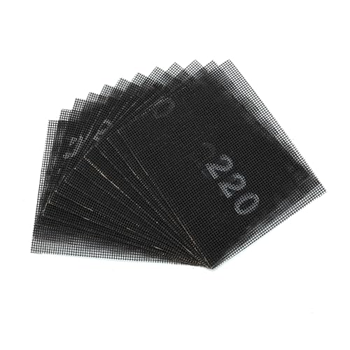 SCOTTCHEN Sanding Mesh 1/4 Sheet (12pcs) 5.5" x 4.5" for Palm Sanders Sheets 220 Grit - size: 1/4 Sheet: 5.5"x 4.5", style: #220