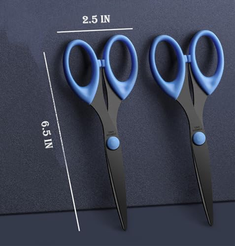 3 Pack 6.5 Inch Multi-Purpose Craft Scissors, Non-Stick(Purple) - color: Purple