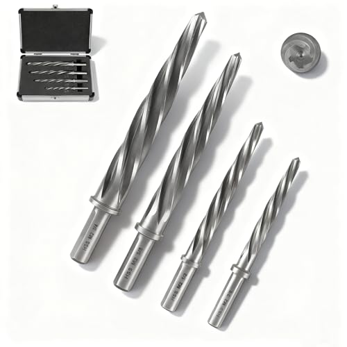 Lichamp 4pc M2 HSS Taper Reamer Set for Steel 3/8-3/4in