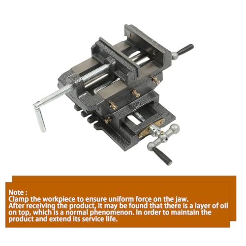 kimllier 5 Inch Cross Slide 2 Way Drill Press Vise, Cast Iron Compound Vise - color: Black, size: 5 Inch
