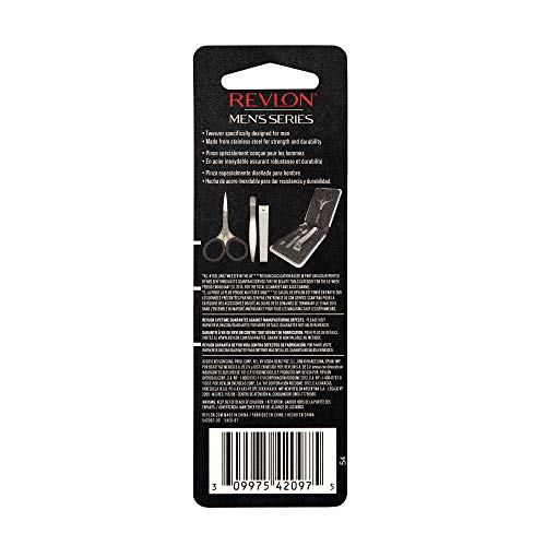 Revlon Men's Series Slant Tip Tweezer, Silver, 1 Count