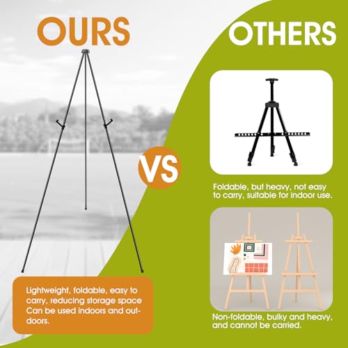 AROIC 63 "Easel Stand for Display, 6 Pack Portable Foldable Metal Easel - style: 6P