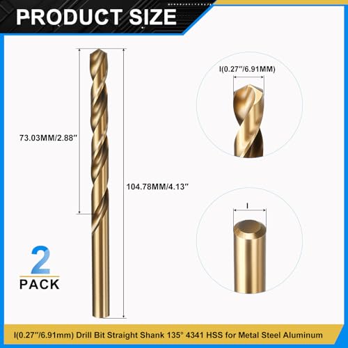 PATIKIL Letter I Drill Bit 4341 High-Speed Steel for Thin Metal 2 Pack - size: I