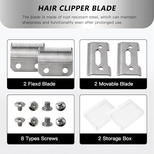 2x Blade Fit for Wahl Clipper Blades, Fit for Wahl Precision Replacement Blades,2 Hole Clipper Blade Replacement Fit for Wahl MC3 Replacement Blades