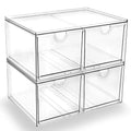 Prsildan Acrylic Storage Drawers Clear Makeup Organizer with 4 Drawers - size: Stackable-4Drawers