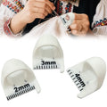 Sewing Needle Gauge Measuring Tool(3 Pcs * Mix) (White) - color: white