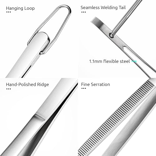 U-Taste Kitchen Cooking Tweezers 18/8 Stainless Steel, 8+10+12"/Pointed Tip - size: 8in+10in+12in (pointed tip)