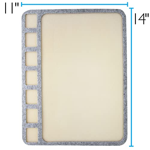 The Beadsmith Seed Bead Treasure Mat – 14” x 11” (35.6 x 27.9cm) – Soft Surface, 7 Compartments, Raised Border – Perfect for Working on Seed Bead Projects, Beading, Jewelry Making and DIY Hobbies - size: 14" X 11"