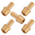 5PCS 1/2" Barb x 1/2" NPT Male Brass Hose Barb Fitting, Air Line Adapter - size: 1/2" Barb to 1/2" NPT Male