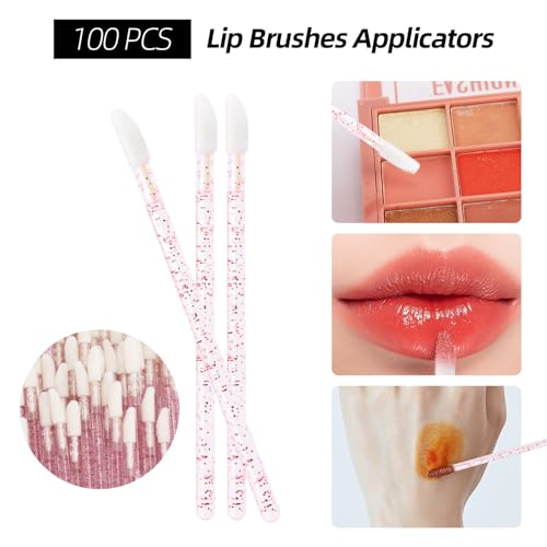 300 Pcs Spoolies Mascara Wands Lip Brushes Micro Swabs Applicator, Disposable Eyelash Brushes Lipstick Tester Makeup Applicator Tool Purple - color: Crystal Purple