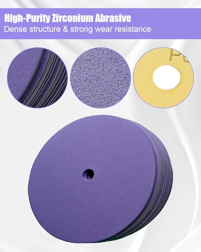 7 Inch 60 Grit Blue Zirconia Sanding Discs for 10-8 Blade Sharpener, 25 Pcs - style: 25 Pack 7" Sanding Disc