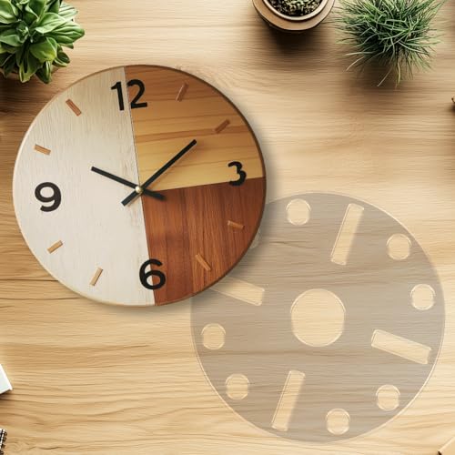 Round Clock Router Template Circle Acrylic Router Template with Clock Dials for Woodworking Drawing Inlay Templates Charcuterie Board Decorative Templates - style: Round Clock