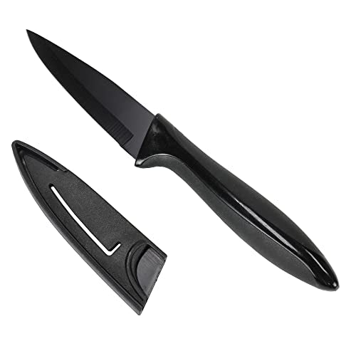 Chef Craft Premium Paring Knife with Sheath, 3 inch Blade 8 inches in Length, Black - style: Paring Knife with Sheath