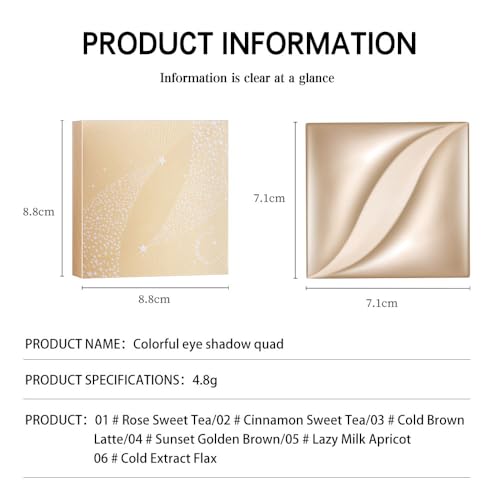 Warm Brown Nude Eyeshadow Palette – 4 Matte&Glitter High-Pigment Blendable Waterproof Long-Lasting Eye Shadow for Soft Glam, Everyday Natural Makeup&Brown Smokey Eye Looks, Paleta de Sombras de Ojos - color: B04
