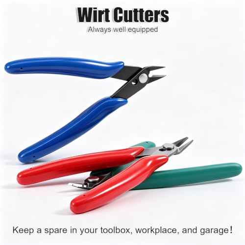 6 Pack Zip Tie Cutter, Flush Cutters for Precision Cutting, Small Wire Cutters for Electronics & Jewelry, Jewelry Wire Cutters for 3D Printing & Model Building, 5-Inch Carbon Steel Diagonal Nippers