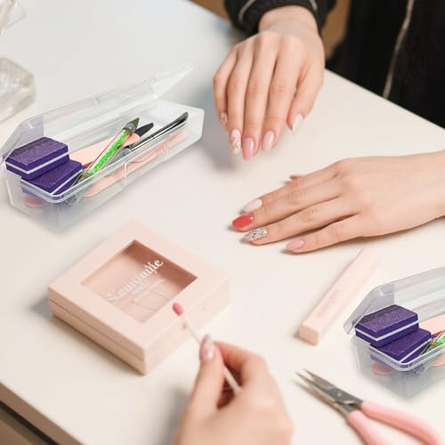 4PCS Nail Storage Manicure Tool Box, Nail Implement Box (Clear-4pcs, Small) - color: Clear-4pcs, size: Small