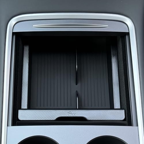 JVMA Backlit Center Console Tray for Tesla Y 2021-2024 & Model 3 2021-2023 - size: Model y '21-'24 & Model 3 '21-'23