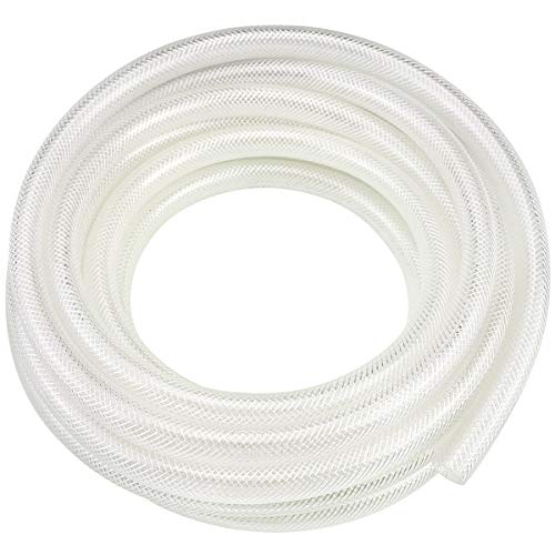 EASTRANS 3/8" ID x 50ft High Pressure Braided Tubing Clear Vinyl Hose - size: 50 Feet, style: 3/8" I.D.