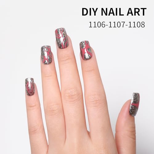 Black Gel Polish Glitter Hema Free 0.34 OZ Same Color Same Top Cover Black Reflective Sparkle UV Polish Christmas Manicure Art DIY - color: G-Black Glitter