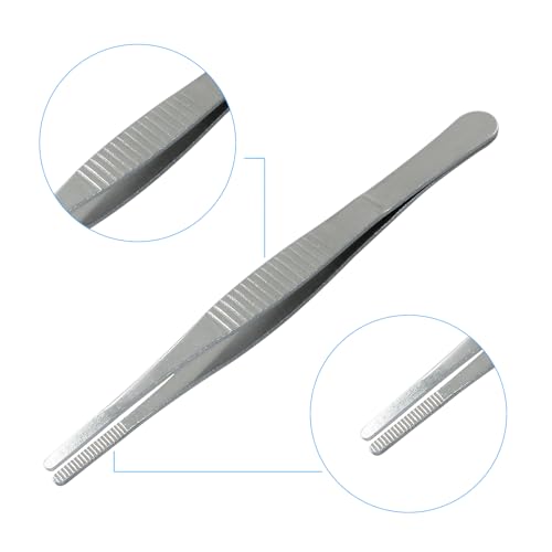 5 Inch Stainless Steel Forceps, 2 Pcs, Straight - size: 5 Inch