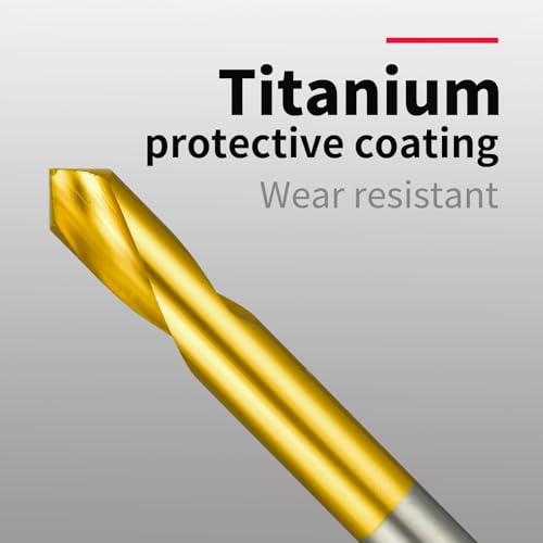 Positioning Drill 90° Metric Titanium-Coated Drill bit High-Precision Centre Drill Suitable for Metal/Wood/Plastic CNC Machining DRINYOUNG(90 Degree, 5x50L TIN) - color: 90 Degree, size: 5x50L TIN