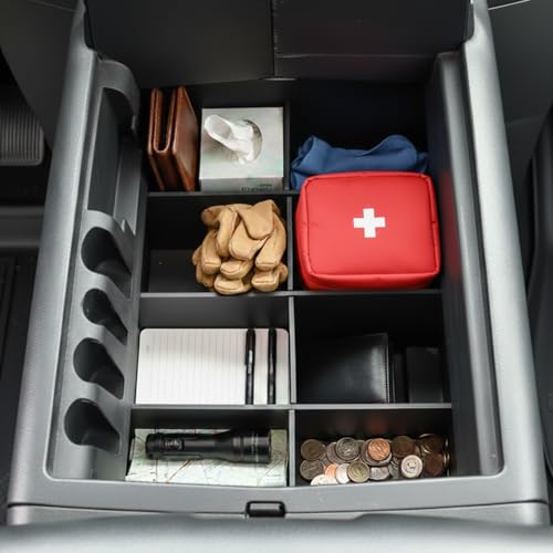 Vehicle OCD - Center Console Organizer for Ford F150 (2004-2014) (Column Shift w/Bucket Seats Only) - Made in USA - SLX104 - size: 2004-2014