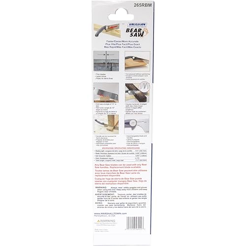 VAUGHAN Bear Saw Replacement Blade, 10-1/2 Inch, Japanese Pull Saw - size: 10 1/2 Inch