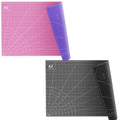 Self Healing PVC Cutting Mat, 2 pcs, 23" x 17", A2 - color: A2-Pink or Purple and Black or Gray