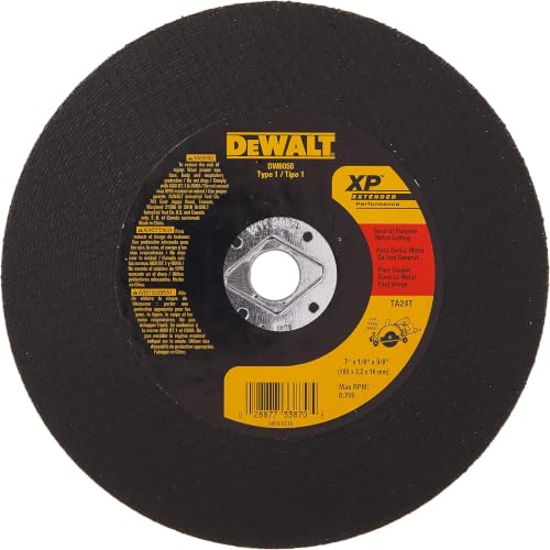 DEWALT DW8056 7-Inch Extended Performance Metal Abrasive Saw Blades (Pack of 5) - size: 1 Count (Pack of 5)