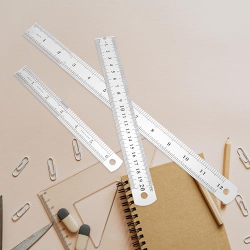 Angoily Yard Stick, 3 Pcs Ruler Metal Meter Stick Machinist Tools