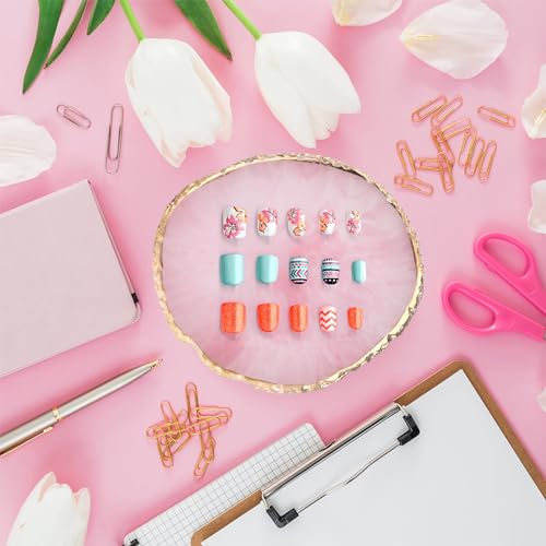 Ouligay Resin Nail Art Palette Makeup Mixing Palette Gold Edge Nail Art Tool Gel Design Nail Art Makeup Mixing Tray DIY (Pink) - color: Pink