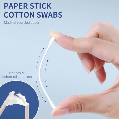 Cotton Swabs, 800 Count Double Spiral Tipped with Paper Stick, Cotton Buds for Makeup, Personal Care, Crafts - size: Double Spiral Head