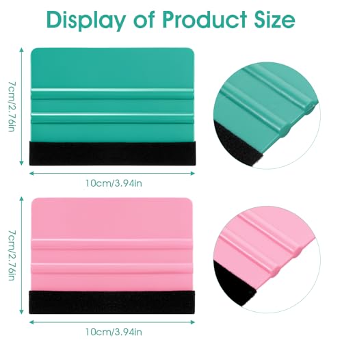 Felt Squeegee, 2 Pack Decal Squeegee Tool, Reusable Decal Vinyl Squeegees Tool Universal Car Accessories for Car Wrap Decals Window Tint Film Wallpaper Application