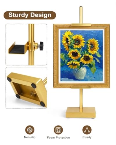 Adjustable Tabletop Easel Stand, Gold 17" H Easels for Display - color: Gold 2Pack
