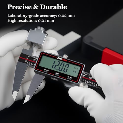 GemRed Wireless Digital Caliper 6 Inch with Data Transfer to Excel/Phone/PC