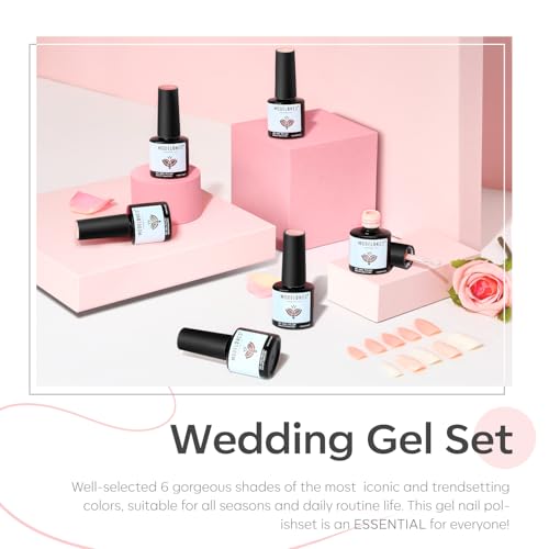 modelones Gel Nail Polish Set Nude Light Neutral Pink Milky White - color: A A A1a Blushing Nude