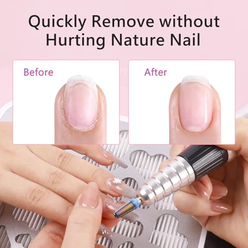 BQAN Nail Drill Bits Set, 7pcs Tungsten Carbide Diamond Drill Bits for Nail Tech, Remove Acrylic Gel Polish Cuticle, Manicure Pedicure Tools - color: Multicolor-7PCS