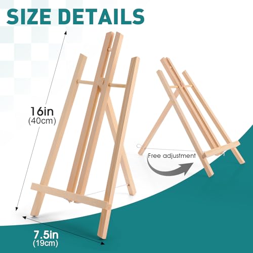ESRICH 6 PCS 16in Wood Easels, Tabletop Easel for Painting Party - style: 16"-6P