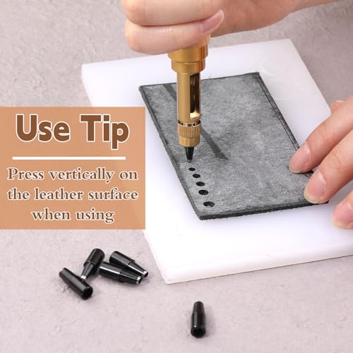Mnuizu Japanese Adjustable Leather Screw Punch with 1.5-4mm Hole Punch Tips - color: White