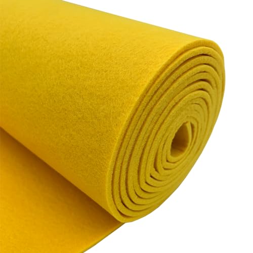 aufodara Felt Fabric 11.8 x 98.4 inch Craft Felt Fabric Roll, Felt 3mm Thick for Felt Table Mats DIY Arts & Crafts Patchwork Sewing Decorations (Yellow) - color: Yellow