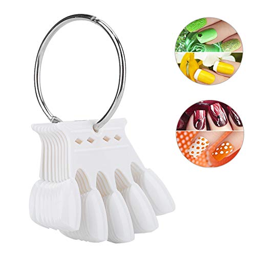 Nail Color Card, 50 Pcs Nail Art Practice Tips, Manicure Polish Gel Display Tool (1# White) - color: 1# White