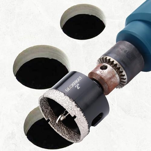 DECKRKAT 2" Diamond Hole-Saw Bits with Pilot Drill Bit - 2" Diamond Tipped Tile Hole Saws with Guiding Bit Accurate Drilling for Porcelain Tile Ceramic Pottery Granite Stone Glass Bottles 50mm - size: 2" X 1Pcs