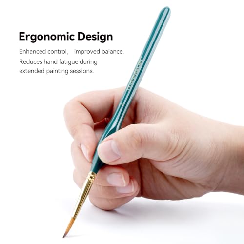 Transon 6Pcs Extra Fine Detail Brushes for Model Miniature Painting and Also Acrylic Watercolor Painting (Pack of 2) - size: 6 pcs (Pack of 2)