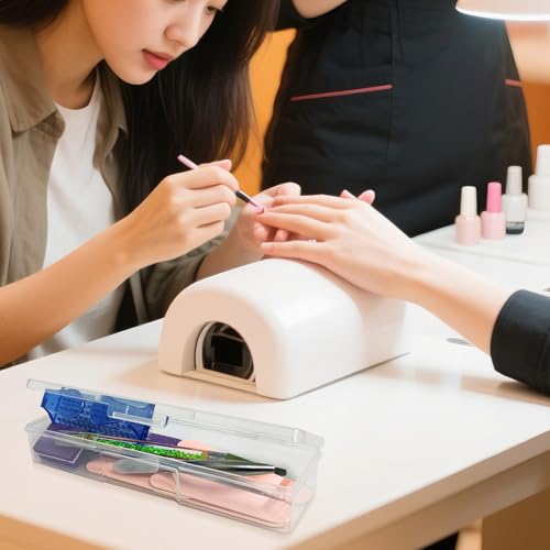 4PCS Nail Storage Manicure Tool Box, Nail Implement Box (Clear-4pcs, Small) - color: Clear-4pcs, size: Small