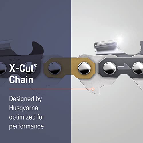 Husqvarna X-Cut S93G 14 Inch Chainsaw Chain, 2 pack, 3/8" mini Pitch, .050" Gauge, 52 Drive Link Chainsaw Blade Replacement, Pre-Stretched and Low Kickback, Gray