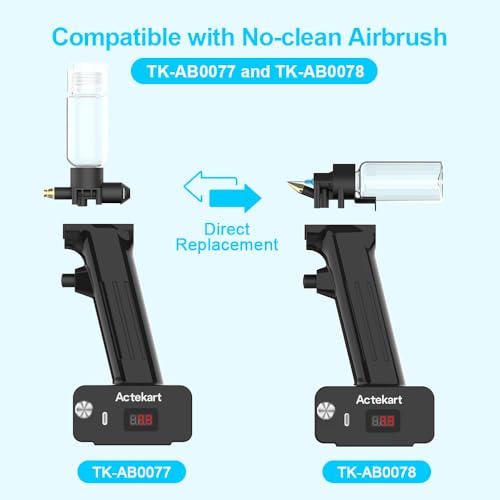 Airbrush Nozzles and Bottles Kit - 150pc Disposable Needles (0.2, 0.3, 0.5mm) with 3 Paint Bottles & 1 Spray Module | Compatible with TK-AB0077/TK-AB0078 No-Clean Airbrush - size: 3235