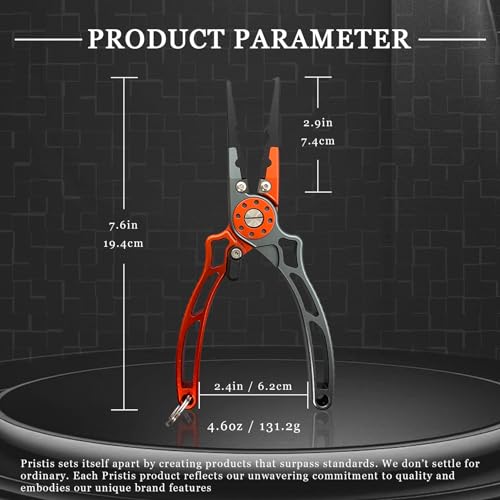 Pristis UTA II Fishing Pliers, Multi-Function Split Ring Hook Remover Gear