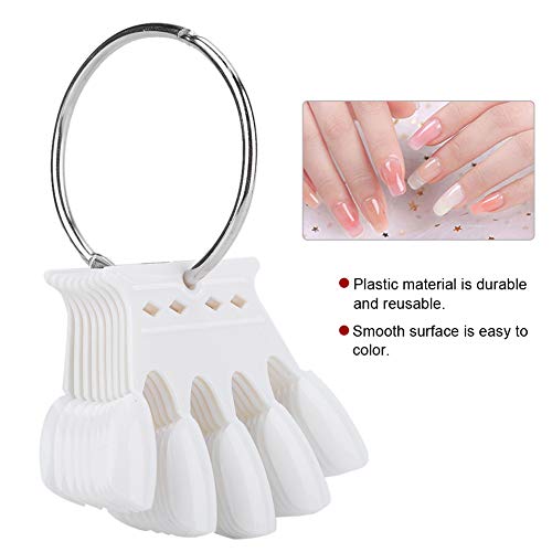 Nail Color Card, 50 Pcs Nail Art Practice Tips, Manicure Polish Gel Display Tool (1# White) - color: 1# White