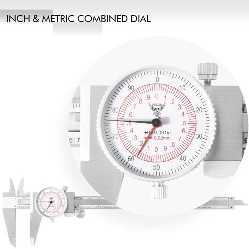 PECtools 8 Inch Dial Caliper DIN 862 Inch/Metric Double Dial - size: 8“/200mm